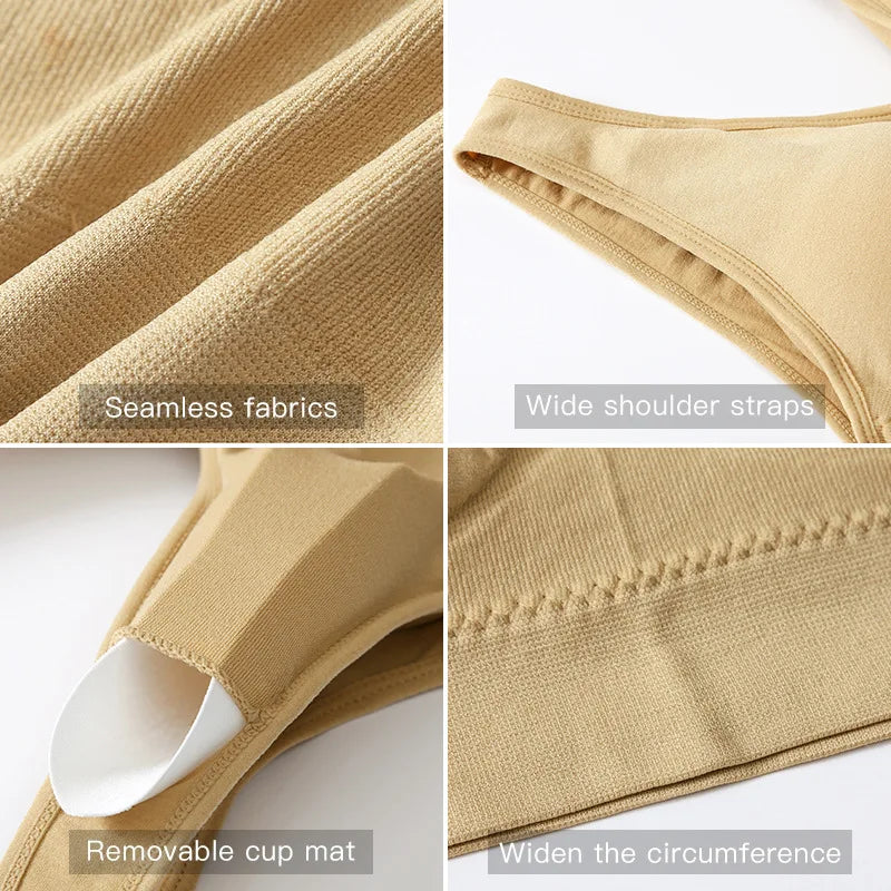 S-7XL Thin Non-underwire Bra