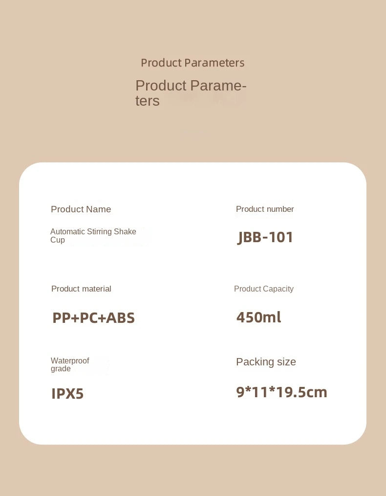 Self-Stirring Shaker Cup 450 ml